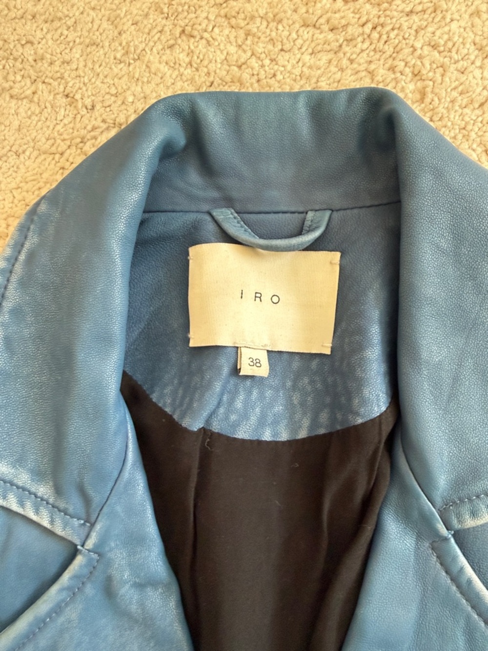 IRO Blue Leather Jacket with Silver Hardware in great condition! - Picture 2 of 7